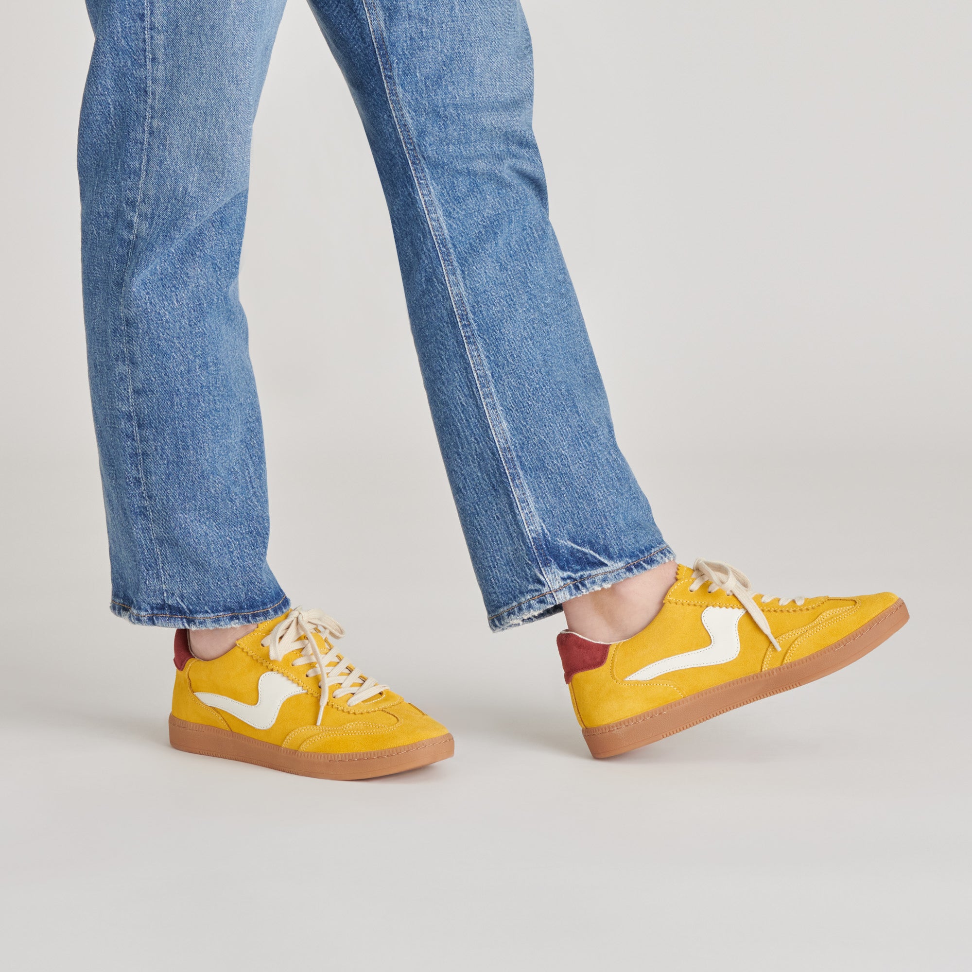 Mustard Suede Sneakers for Men & Women - Stylish Casual Shoes for Walking, Running & Everyday Wear