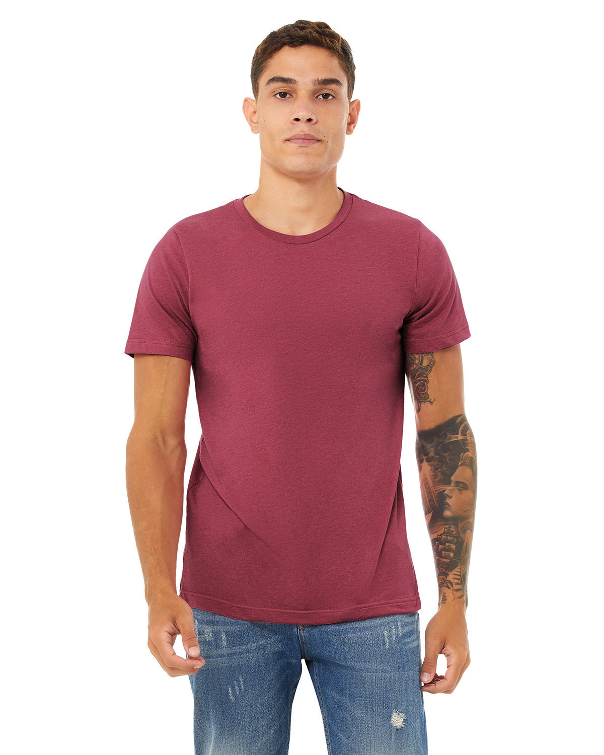 Bella + Canvas 3001CVC Unisex Heather CVC Crew Neck T-Shirt - Soft Cotton Blend Tee for Men & Women - Perfect for Casual Wear, Screen Printing & Everyday Outfits