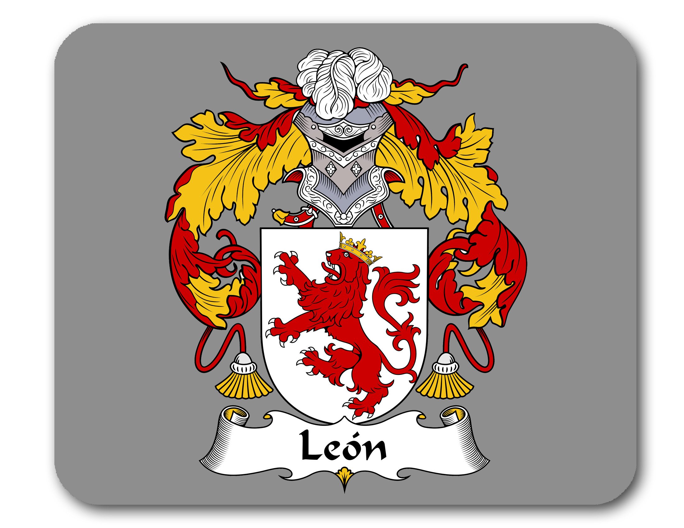 Leon Coat of Arms Gaming Mouse Pad - Non-Slip Rubber Base, Smooth Surface for Precision Control - Perfect for PC, Laptop, Office & Gaming Setup