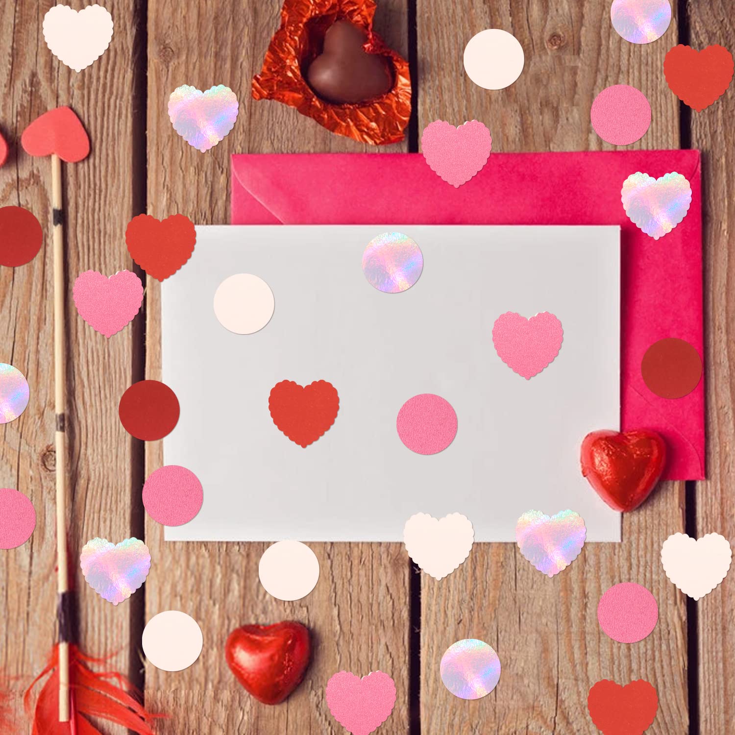 Valentine's Day Heart Confetti - Premium Party Decorations for Weddings, Bachelorette, Engagement & Birthday Celebrations | Perfect for Table Scatter, Photo Backdrops & Romantic Event Decor