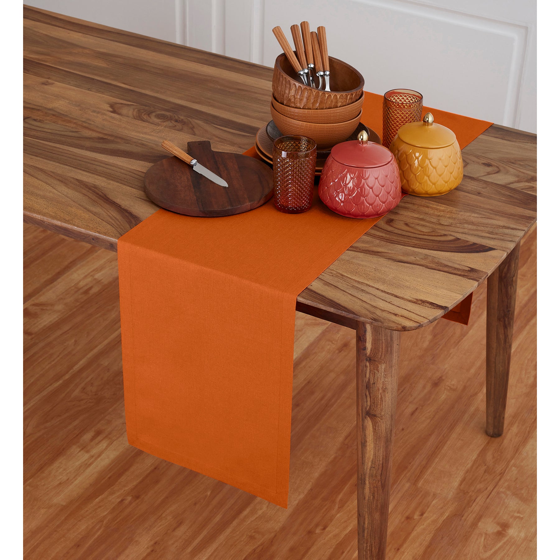 Premium Dru Cotton Linen Table Runner - Elegant Dining Table Decor for Weddings, Parties & Home Decor - Washable & Wrinkle-Resistant