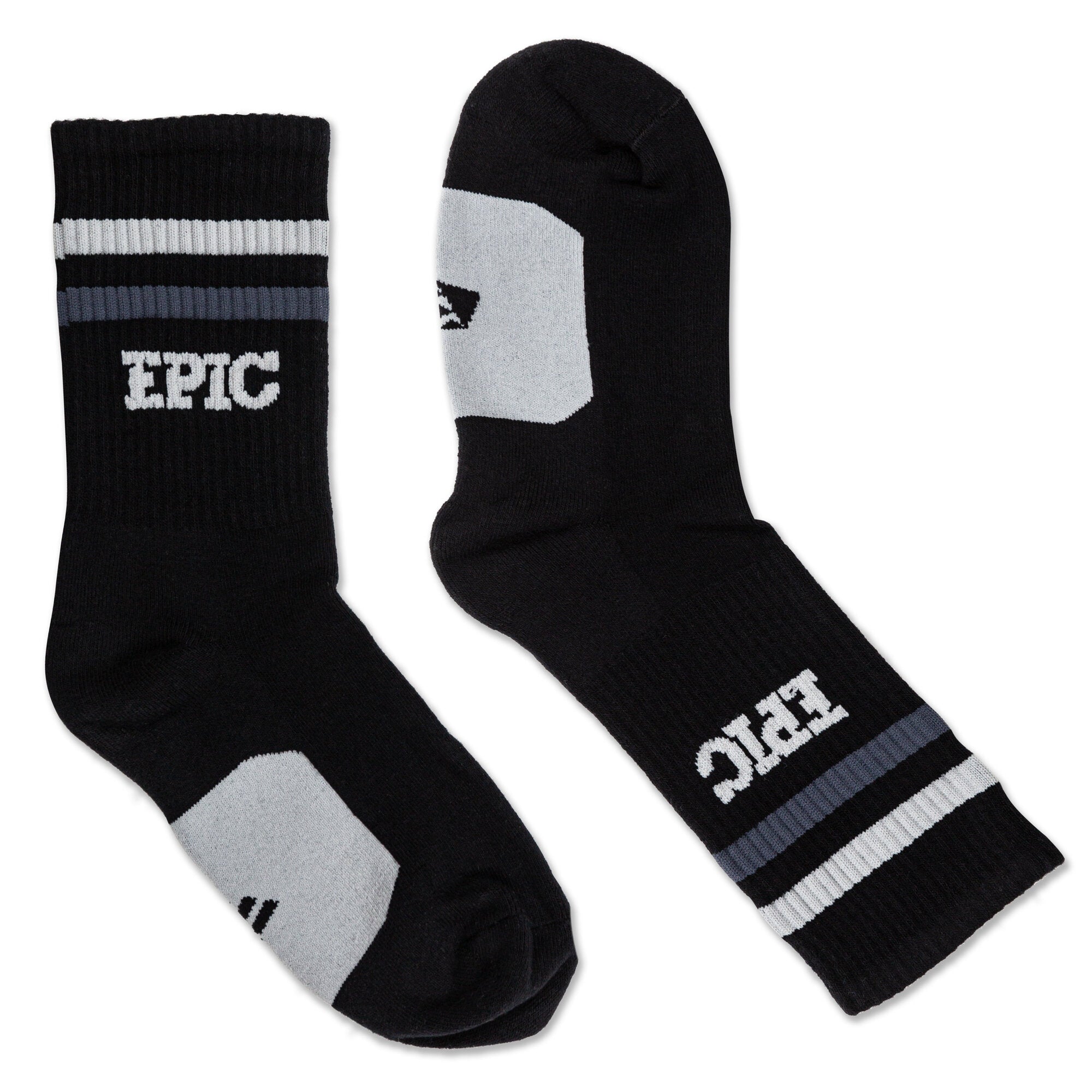 Premium Black Epic Socks for Men & Women - Comfortable Cotton Crew Socks for Running, Gym, Work & Everyday Wear