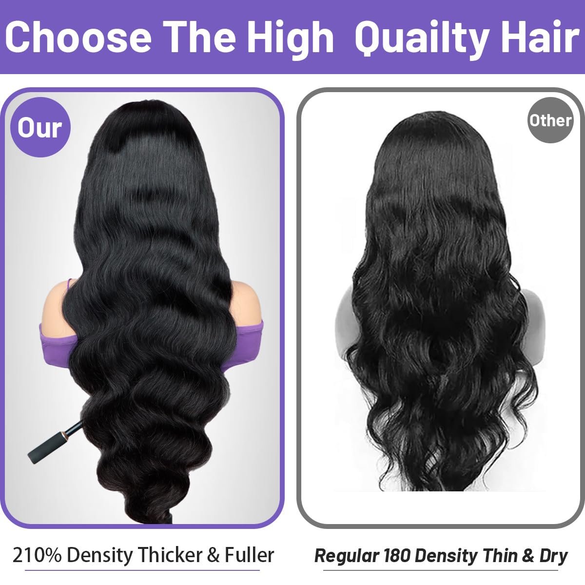 30 Inch 13x6 Body Wave Lace Front Wigs Human Hair 210% Density - Glueless Full Frontal HD Lace Wig with Baby Hair & Pre-Plucked Hairline for Women | Perfect for Daily Wear, Cosplay, and Special Occasions