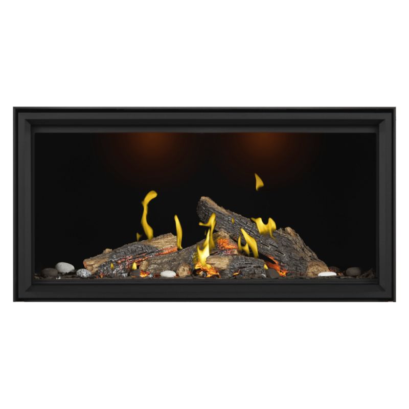 Napoleon 50-Inch Direct Vent Linear Gas Fireplace with Luminous Logs - Modern Tall Vector Design for Living Room, Bedroom, or Office Heating