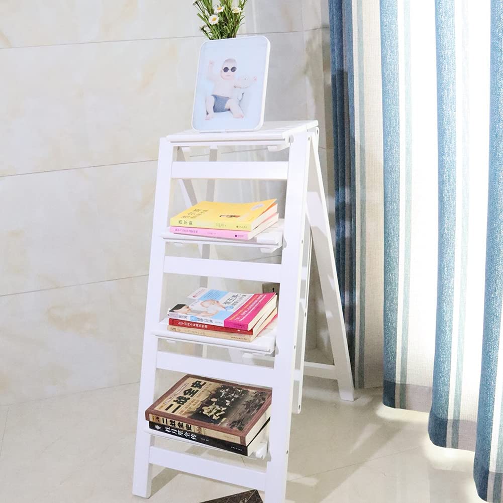 **Adjustable Wooden Folding Step Stool - 3 Height Levels for Kitchen, Bathroom & Home Use - Solid Wood Construction - Safe & Sturdy Step Ladder for Adults & Kids**