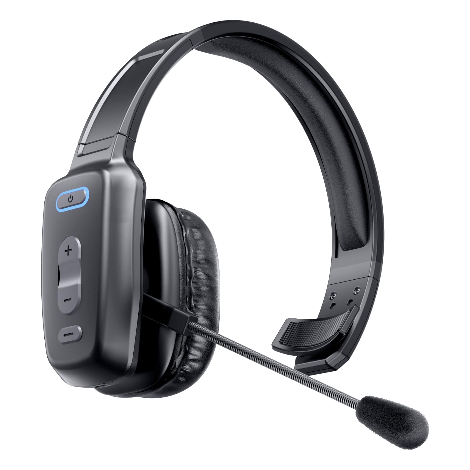 Wireless Bluetooth Headset with Noise Canceling Microphone - 60Hr Battery Life for Truck Drivers, Office Work & Phone Calls | Comfortable Over-Ear Design with Mute Button