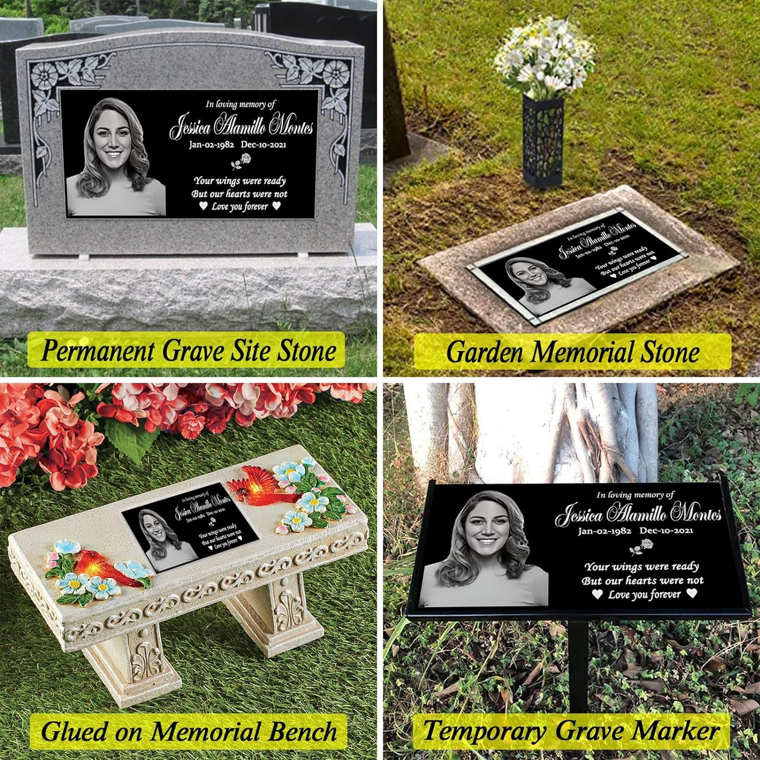 Personalized Black Granite Memorial Stone - 20x10 Inch (50x25cm) Engraved Garden Memorial for Loved Ones & Pets - Thoughtful Sympathy Gift for Loss of Family, Dog or Cat - Perfect for Backyard Memorials, Cemeteries & Pet Graves