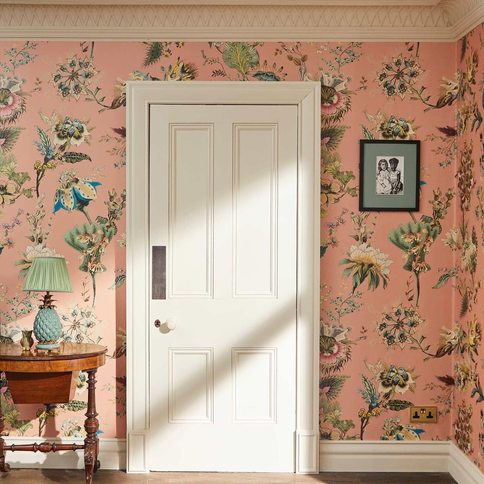 FLORA FANTASIA Peel and Stick Wallpaper - Bisque Pink Floral Design | Perfect for Bedroom, Nursery & Home Decor