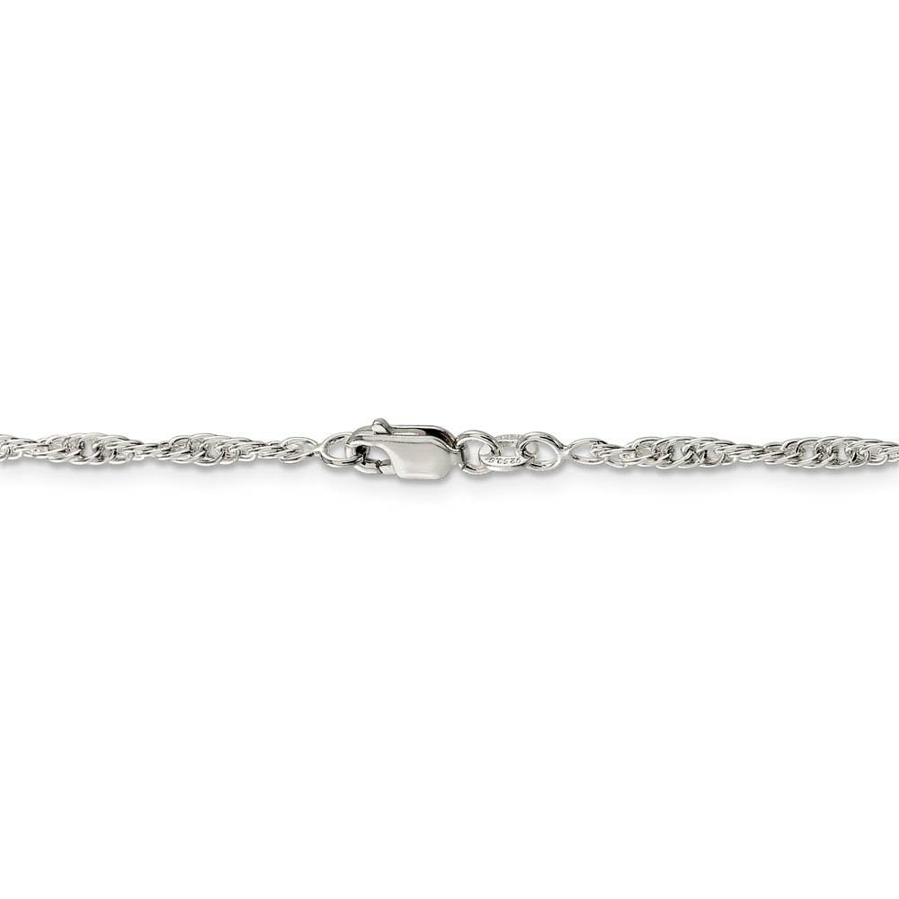 Sterling Silver 2.5mm Solid Rope Chain Necklace for Women & Men - Black Bow Pendant - Perfect for Everyday Wear, Gifts & Special Occasions