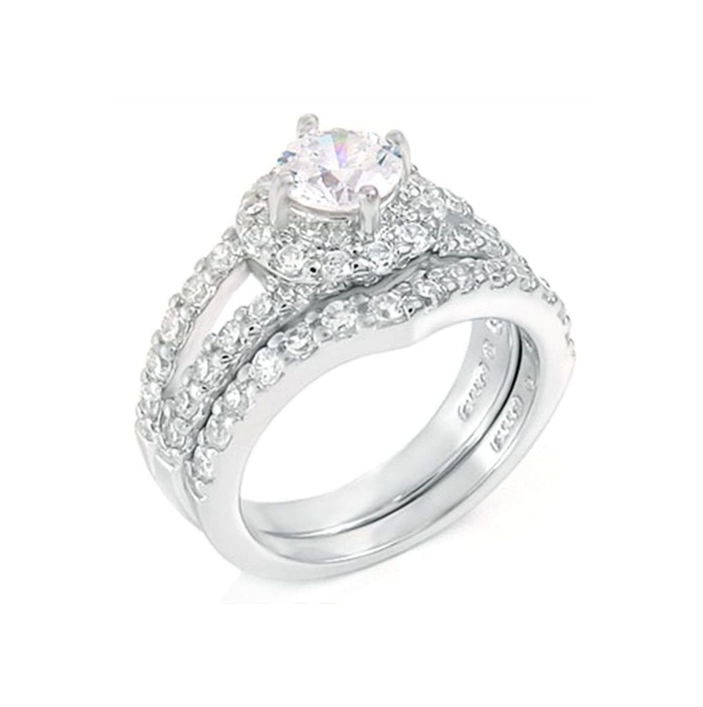 0.85 Carat Diamond Wedding Ring Set in 925 Sterling Silver - Elegant Bridal Jewelry for Engagement, Proposal & Anniversary Gifts