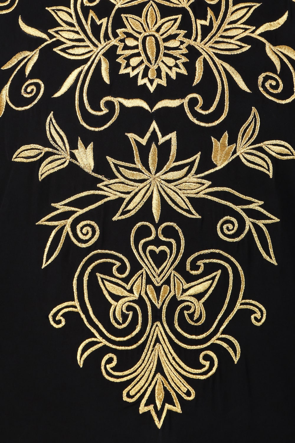 Embroidered Floral Gold Kaftan Dress for Women - Elegant Boho Maxi Dress for Beach, Party & Special Occasions