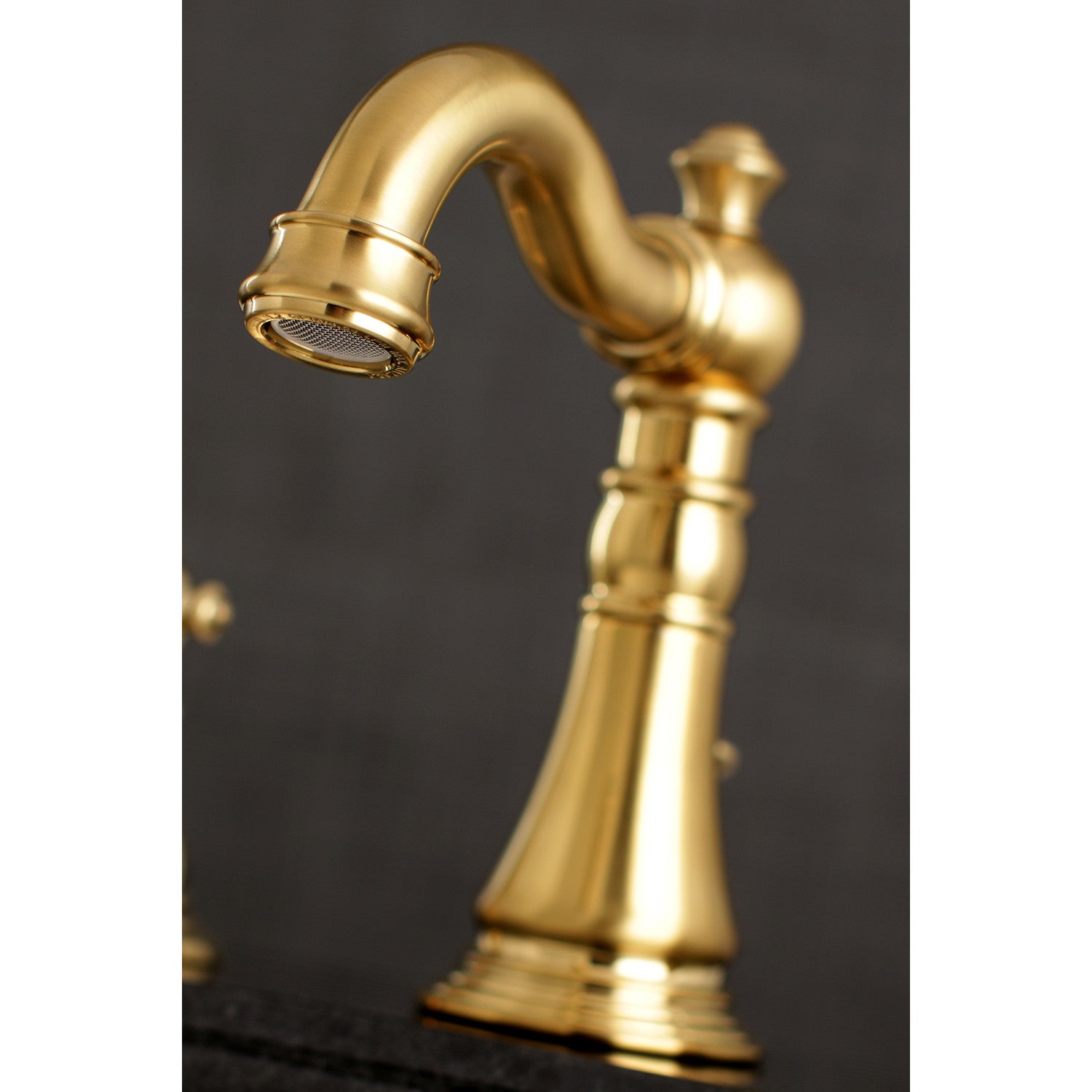 American Patriot FSC1973APL Brushed Brass Widespread Bathroom Faucet - 3 Hole Deck Mount with Two Handles & Brass Pop-Up Drain - Perfect for Modern Bathroom Renovations and Luxury Home Upgrades