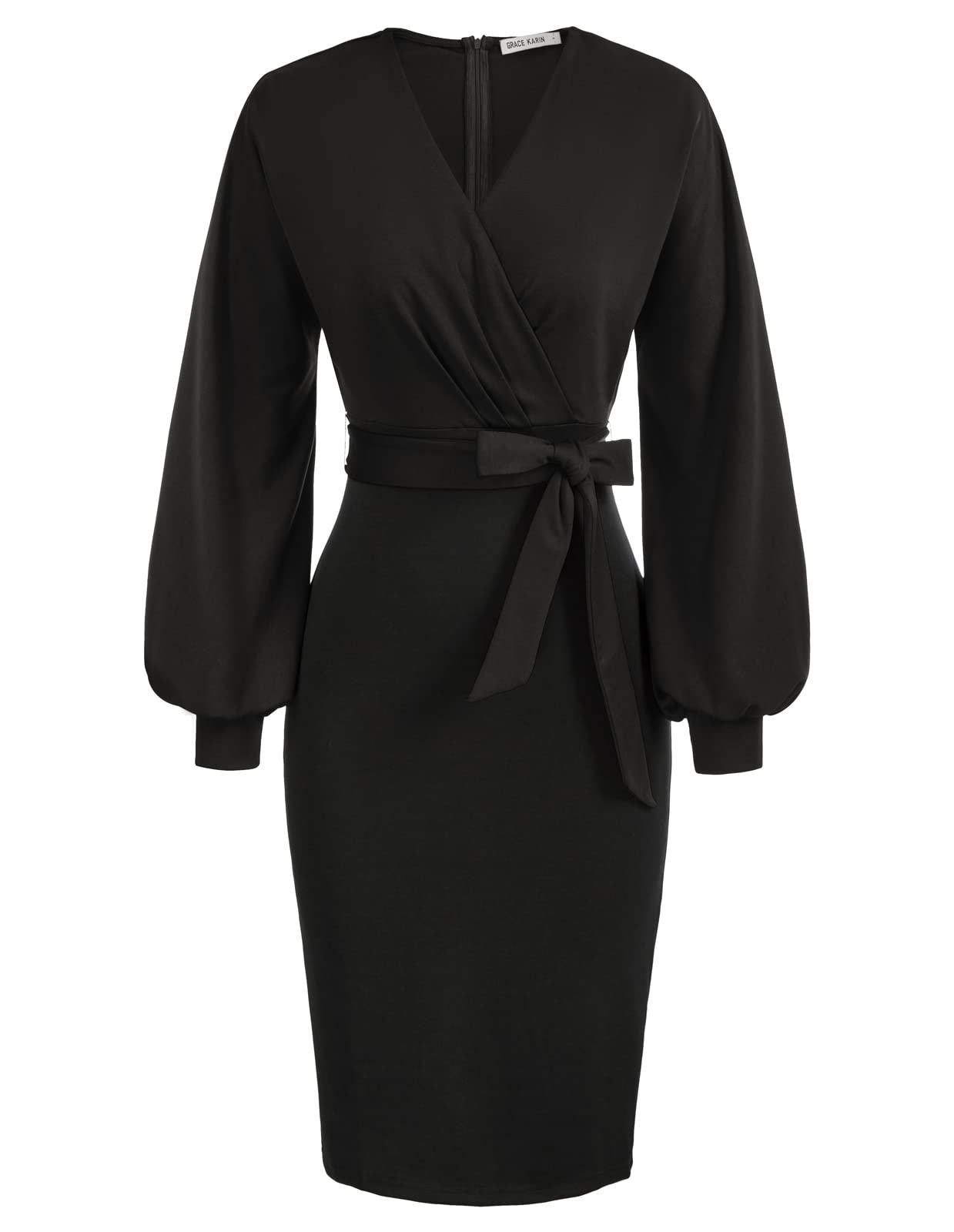 GRACE KARIN Women's Professional Pencil Dress - Wedding Guest, Office Work, Cocktail Party Formal Attire with Long Sleeves | Perfect for Business Meetings, Evening Events & Special Occasions