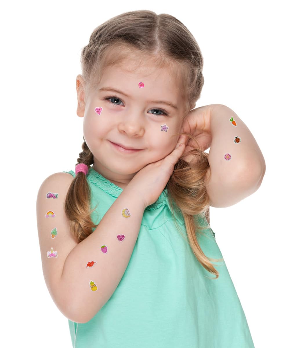 3D Unicorn Stick On Earrings for Girls - Self-Adhesive Fake Earrings with Gem Stickers (Multistyle Theme Sets-02) - Perfect for Parties, Costumes & Kids Crafts