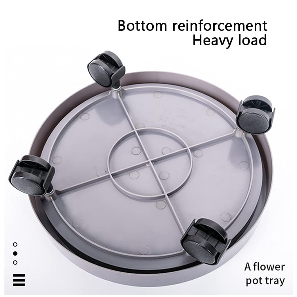 2-Pack Rolling Plant Saucers with Wheels - 19cm/7.48in Round Mobile Flower Pot Stand for Indoor/Outdoor Use - Durable Plant Dolly Tray for Easy Moving & Decorating Living Room, Patio or Garden