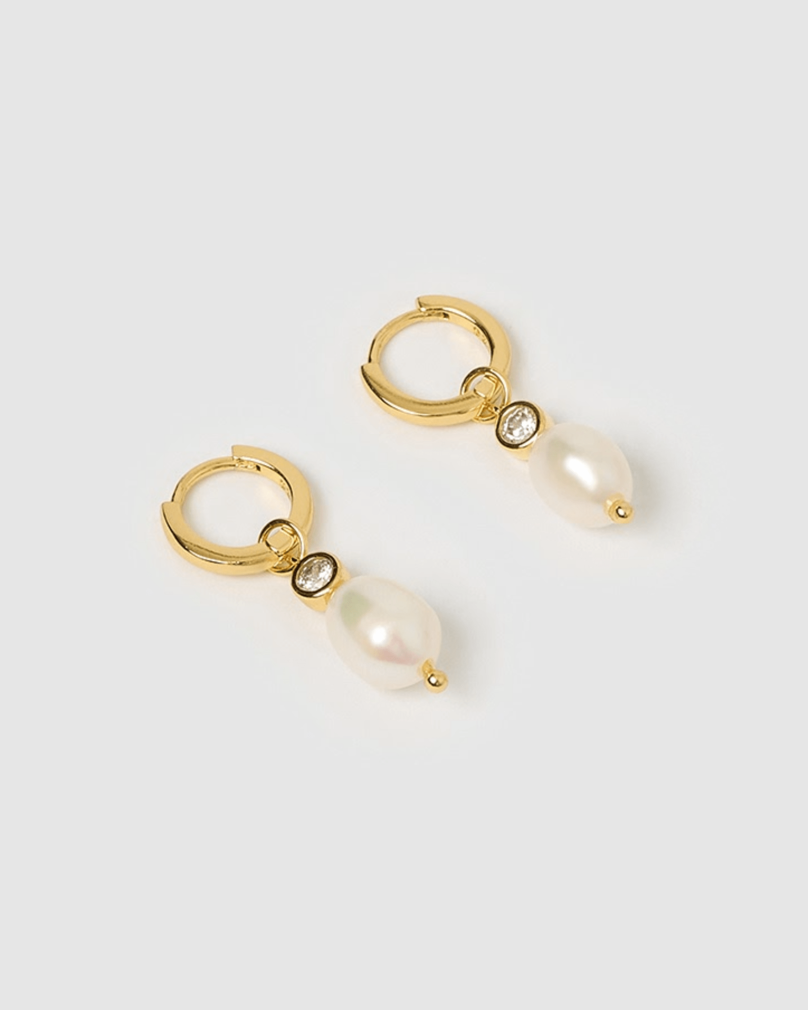 Izoa Dashiell Pearl Huggie Earrings – Elegant & Minimalist Pearl Hoop Earrings for Women | Perfect for Everyday Wear, Date Night & Special Occasions