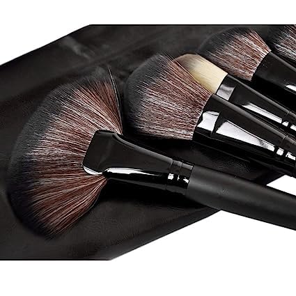 Premium 24-Piece Soft Bristle Makeup Brush Set with Travel PU Leather Pouch - Professional Cosmetic Brushes for Women & Girls | Perfect for Everyday Makeup, Contouring, and On-The-Go Beauty