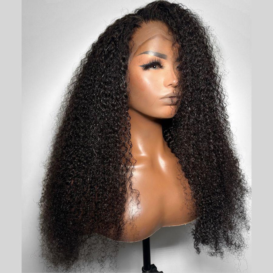WOWANGEL 13x6 HD Lace Front Wig - 4C Kinky Curly Human Hair with Skin-like Texture | Perfect for Daily Wear, Cosplay & Protective Styling
