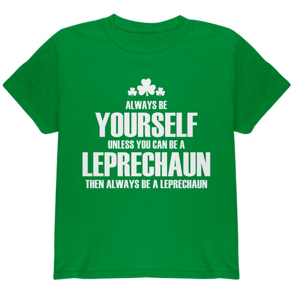 St. Patrick's Day Always Be Yourself Leprechaun Youth T-Shirt - Irish Green Graphic Tee for Boys & Girls - Perfect for Irish Festivals, School Events & Holiday Celebrations