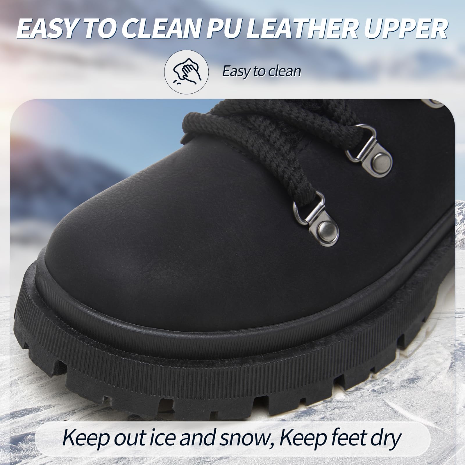 Kufeiti Women's Waterproof Combat Hiking Boots - Lace Up Platform Winter Boots with Side Zipper for Backpacking, Outdoor Adventures & Fashion Streetwear