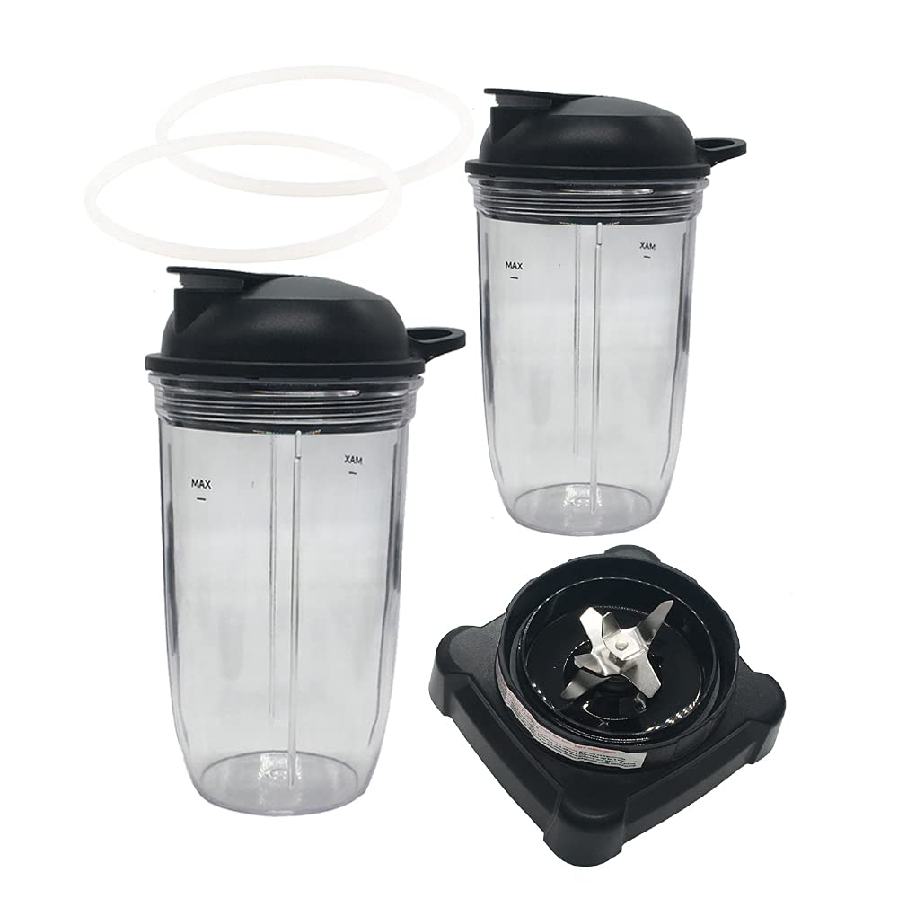 Replacement Extractor Blade with 18oz & 24oz Cups and Spout Lid for Ninja Professional Blender BL660/BL740/BL770 Series - Perfect for Smoothies, Shakes, and Food Prep at Home