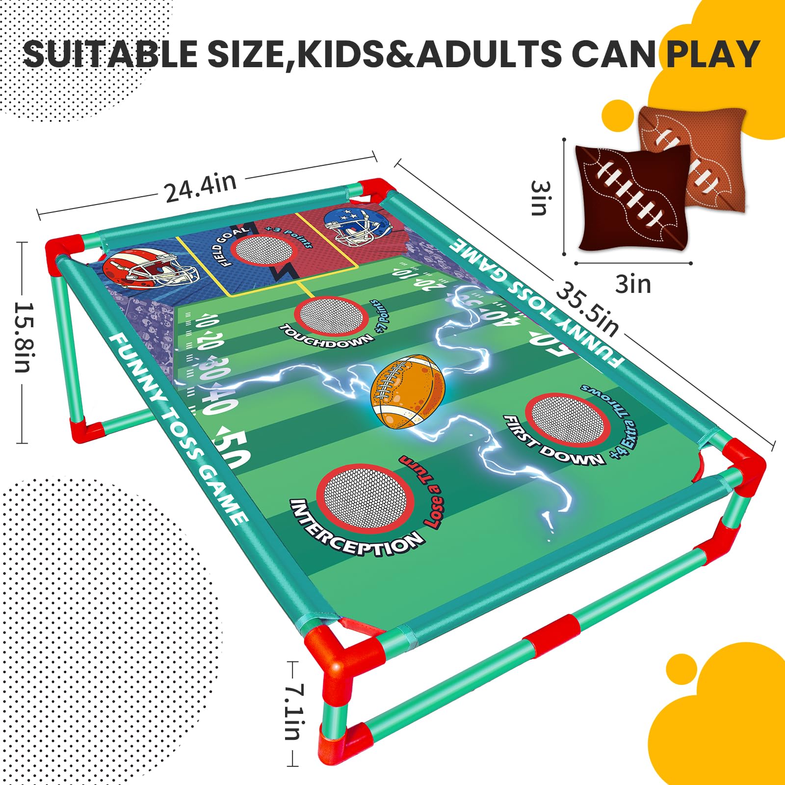 **Premium Bean Bag Toss Game Set for Kids & Adults - Fun Outdoor Lawn Game for Family, Birthday Parties, Christmas & Backyard Activities - Perfect for Picnics, BBQs & Tailgating**
