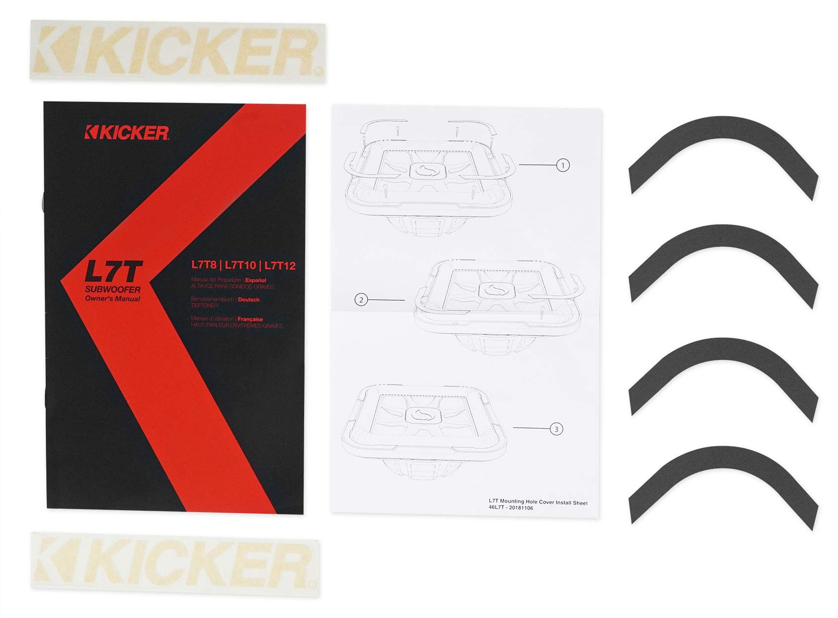 Kicker 46L7T122 12-Inch 1200 Watt L7T Solo-Baric Subwoofer with Vented Enclosure - Powerful Bass for Car Audio & Home Theater Systems