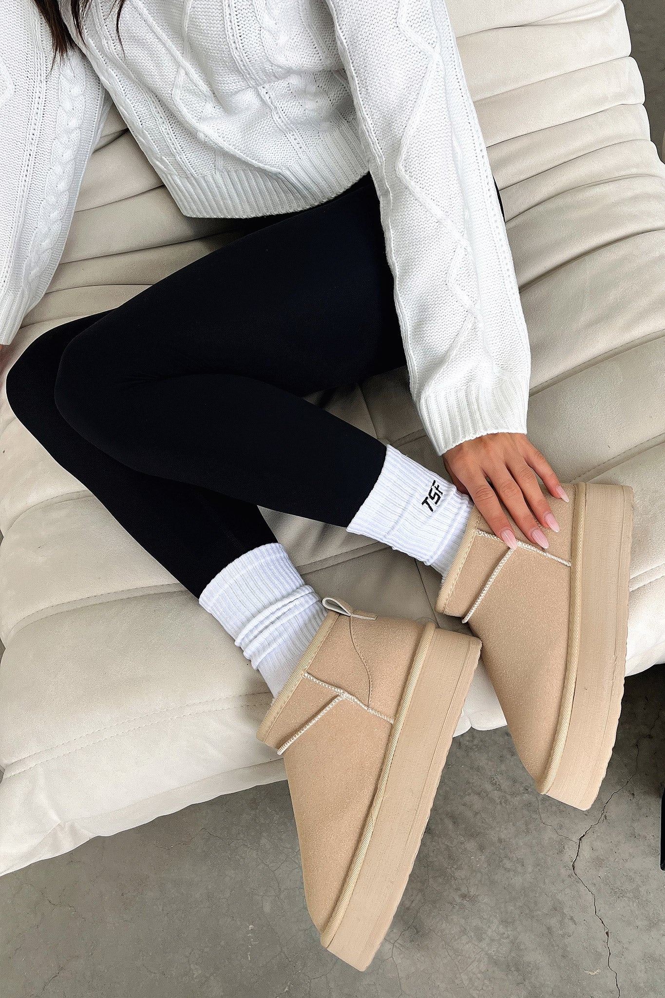 Eesha Women's Platform Boots Sand - Stylish Chunky Heel Ankle Boots for Fall & Winter | Comfortable & Fashionable for Casual Outfits, Parties & Work