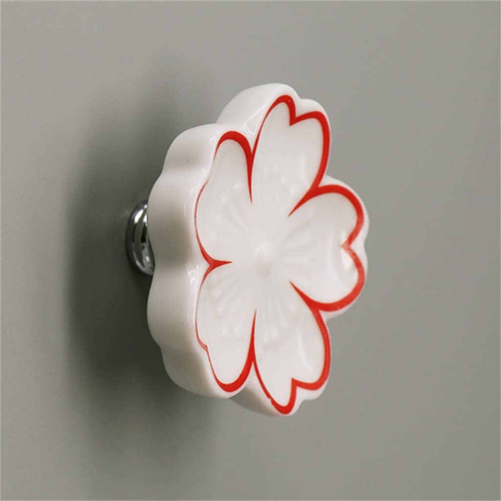 Ceramic Flower Drawer Handles - 45x21mm Decorative Cabinet Knobs - Vintage Style Replacement Handles for Dresser, Kitchen Cabinets & Furniture (Green) - Perfect for Home Decor & DIY Upgrades