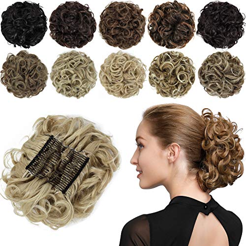 Classic Curly Chignon Hairpiece Bun - Elegant Synthetic Hair Bun for Women | Perfect for Weddings, Prom, Cosplay & Everyday Hairstyles