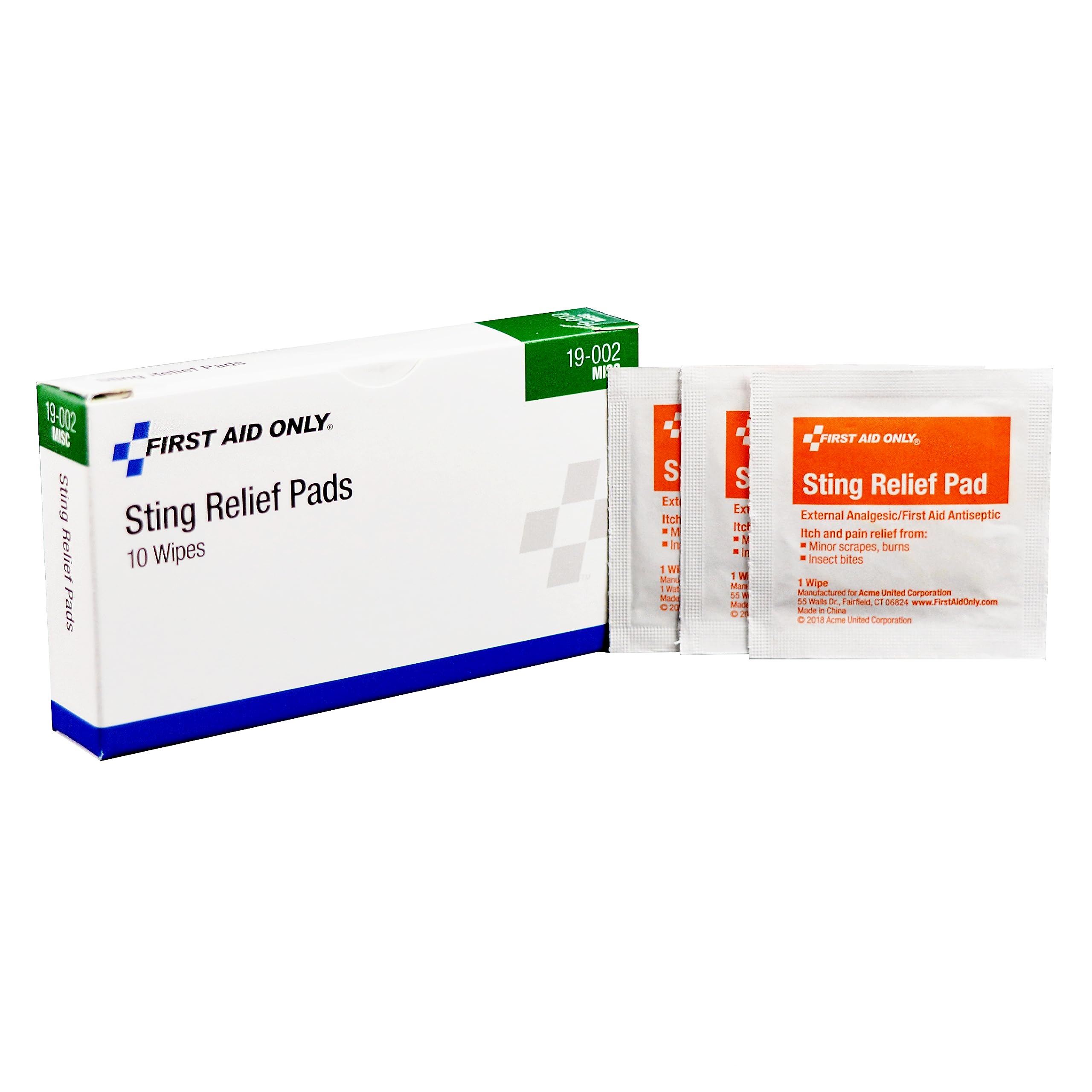 Sting Relief Pads for Bug Bites & Insect Stings - Soothing First Aid Treatment (10 Count Box) - Perfect for Outdoor Activities, Camping & Hiking