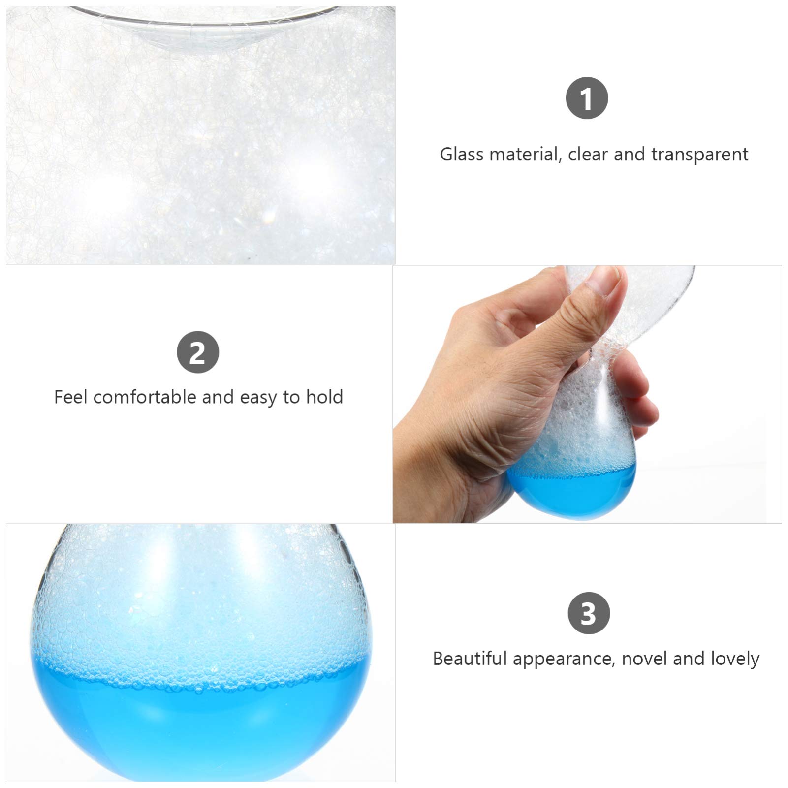 **Cabilock Blue Glass Hourglass Timer - 3-Minute Liquid Motion Bubble Timer for Meditation, Yoga, and Relaxation - Unique Home Decor and Birthday Gift Idea**