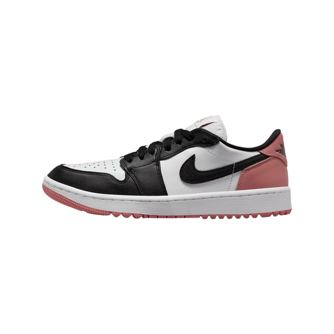 Air Jordan 1 Retro Low Golf Shoes - Rust Pink, White & Black - Men's Athletic Sneakers for Golf & Casual Wear