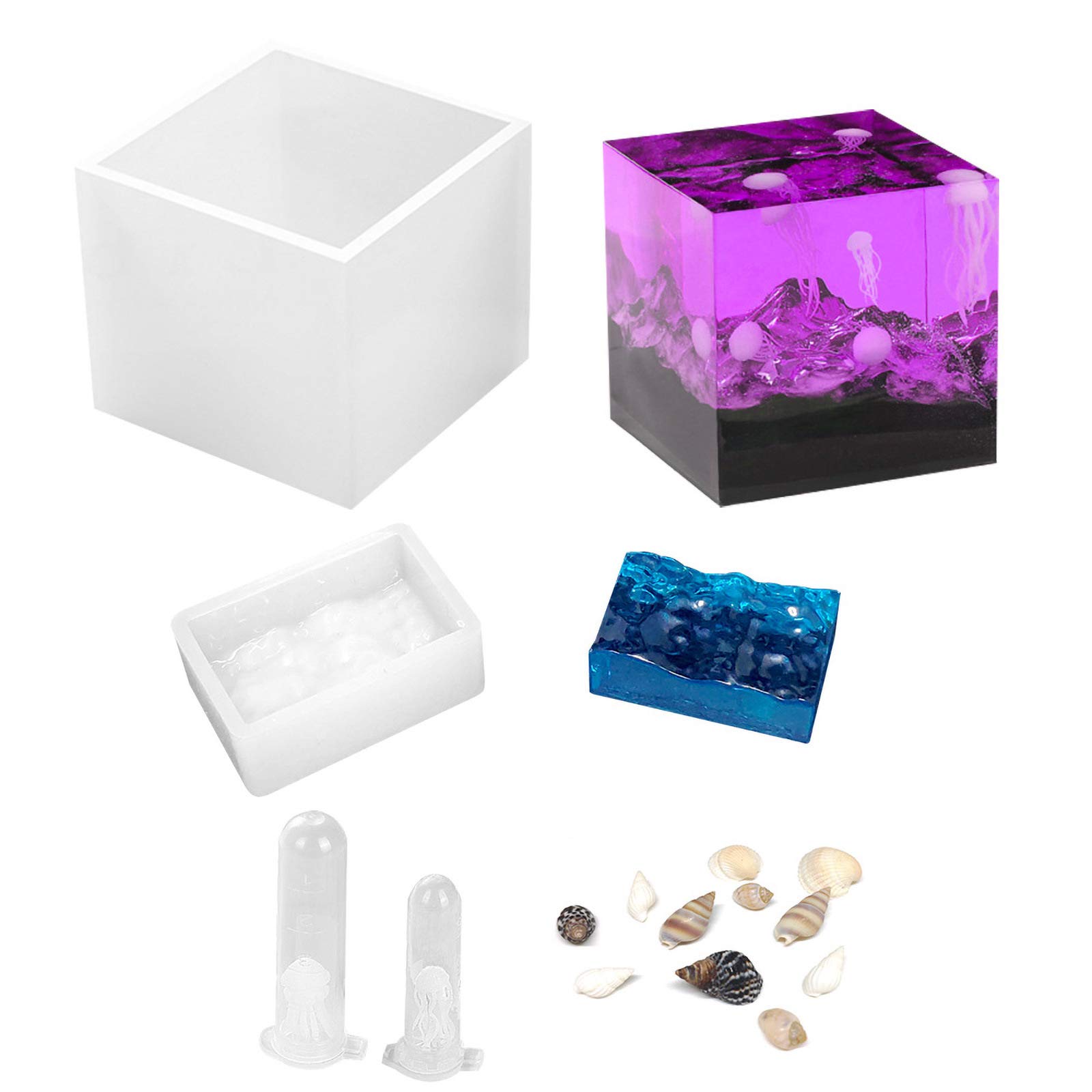 Large Square Silicone Mold for DIY Candle Making & Epoxy Resin Casting - Reusable Cube Molds for Candles, Soap, Jewelry & Craft Projects - Perfect for Home Decor, Wedding Favors & Gift Making