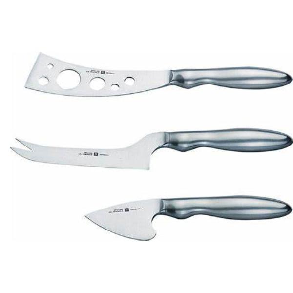 ZWILLING 3-Piece Cheese Knife Set - Stainless Steel Cheese Slicer & Cutter for Charcuterie Boards, Wine Parties & Gourmet Cheese Tasting