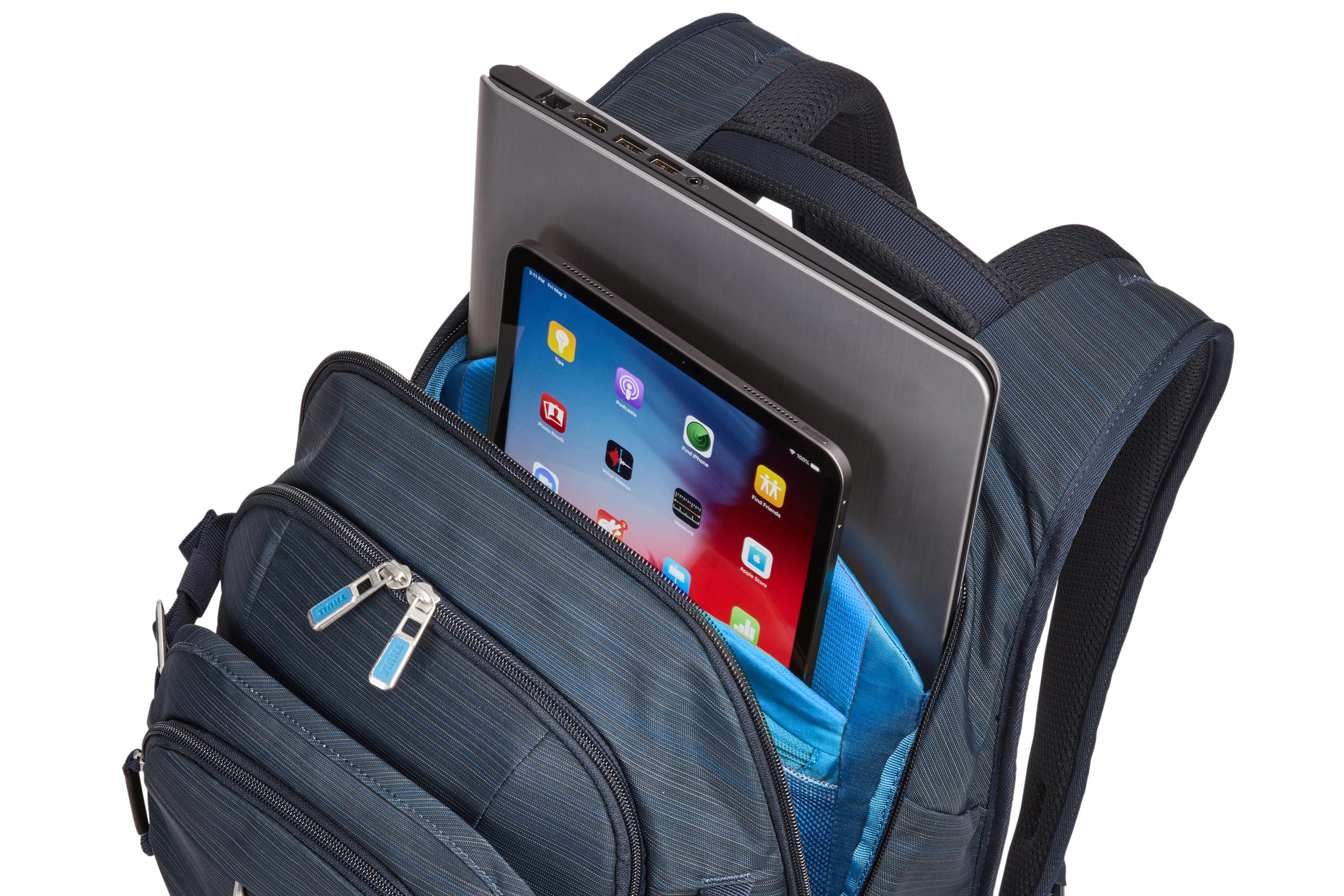 Thule Construct 24L Laptop Backpack - Carbon Blue | Water-Resistant Travel & Work Backpack for Men & Women | Perfect for Commuting, Business Trips & Daily Use