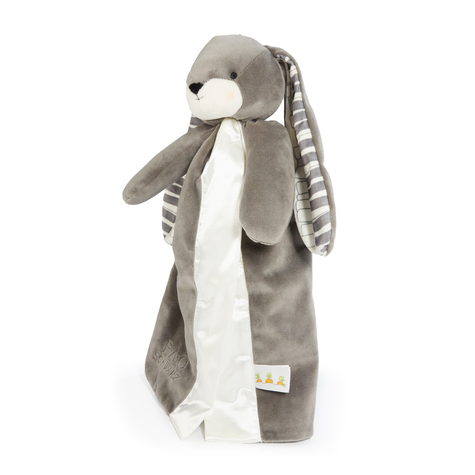 FAO Schwarz 160th Anniversary Nibble Bunny Buddy Plush Blanket - Ultra Soft Fleece Throw for Kids & Adults - Perfect for Cuddling, Nursery Decor, and Gift Giving (Coal)