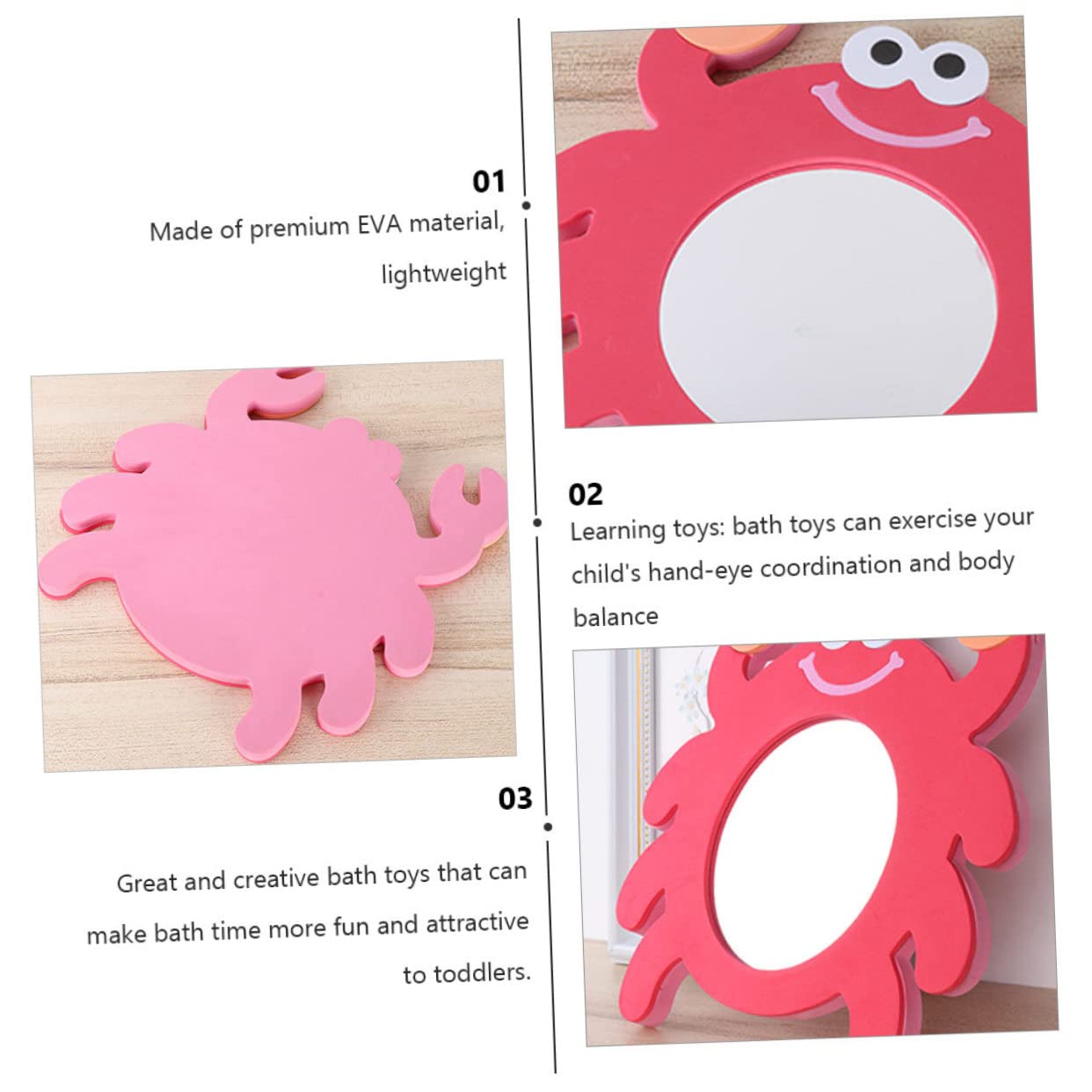 **iFUNDOM 12-Piece EVA Cartoon Mirror Bath Toys Set - Foam Alphabet Letters for Toddlers 1-3 Years Old (Red) - Fun Learning & Bathtime Play**    *(Perfect for Sensory Play, Early Education & Baby Shower Gifts)*