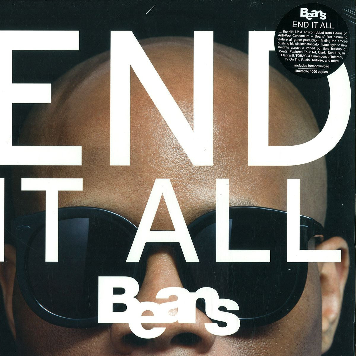 Beans - End It All 12 Anticon ABR 0108LP Vinyl Record | Limited Edition Hip Hop Album for Collectors & Music Lovers - Perfect for Home Listening, DJ Sets & Music Collections