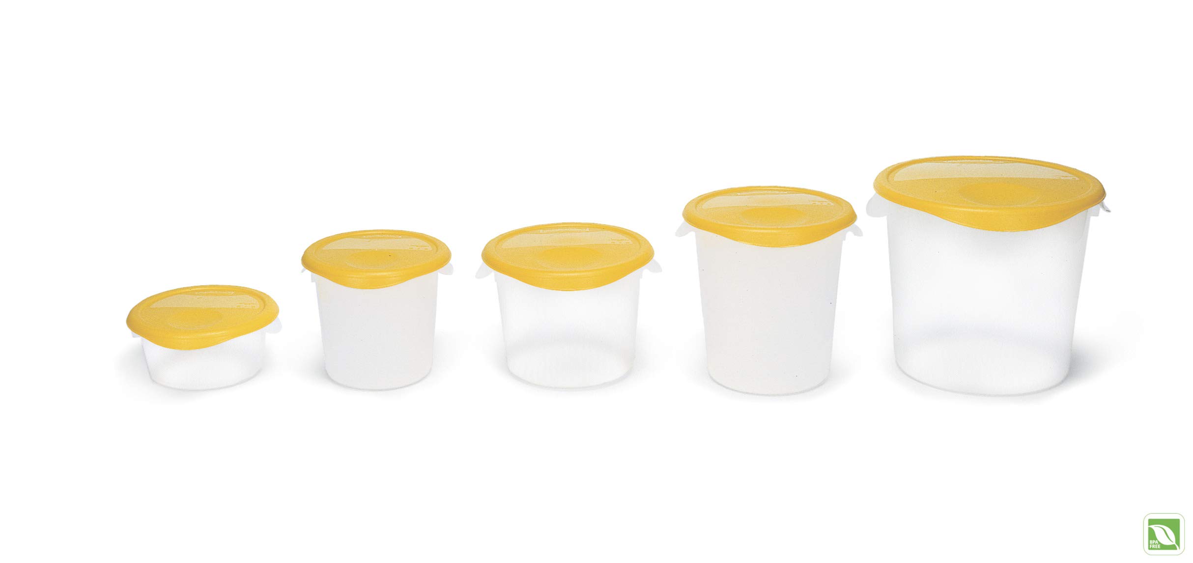 Rubbermaid 4 Quart Yellow Plastic Food Storage Container with Handle - Commercial Grade, BPA-Free, for Wet & Dry Food - Ideal for Kitchen, Restaurant, Cafeteria, Meal Prep & Food Organization