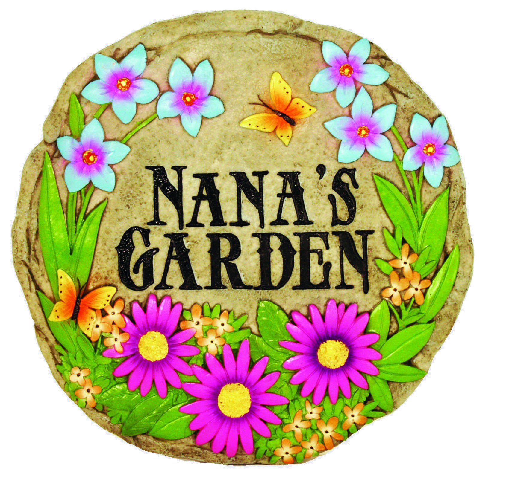 Spoontiques Nana's Garden Stepping Stone - Decorative Resin Garden Decor for Pathways, Flower Beds & Outdoor Landscaping - Weather-Resistant Yard Art