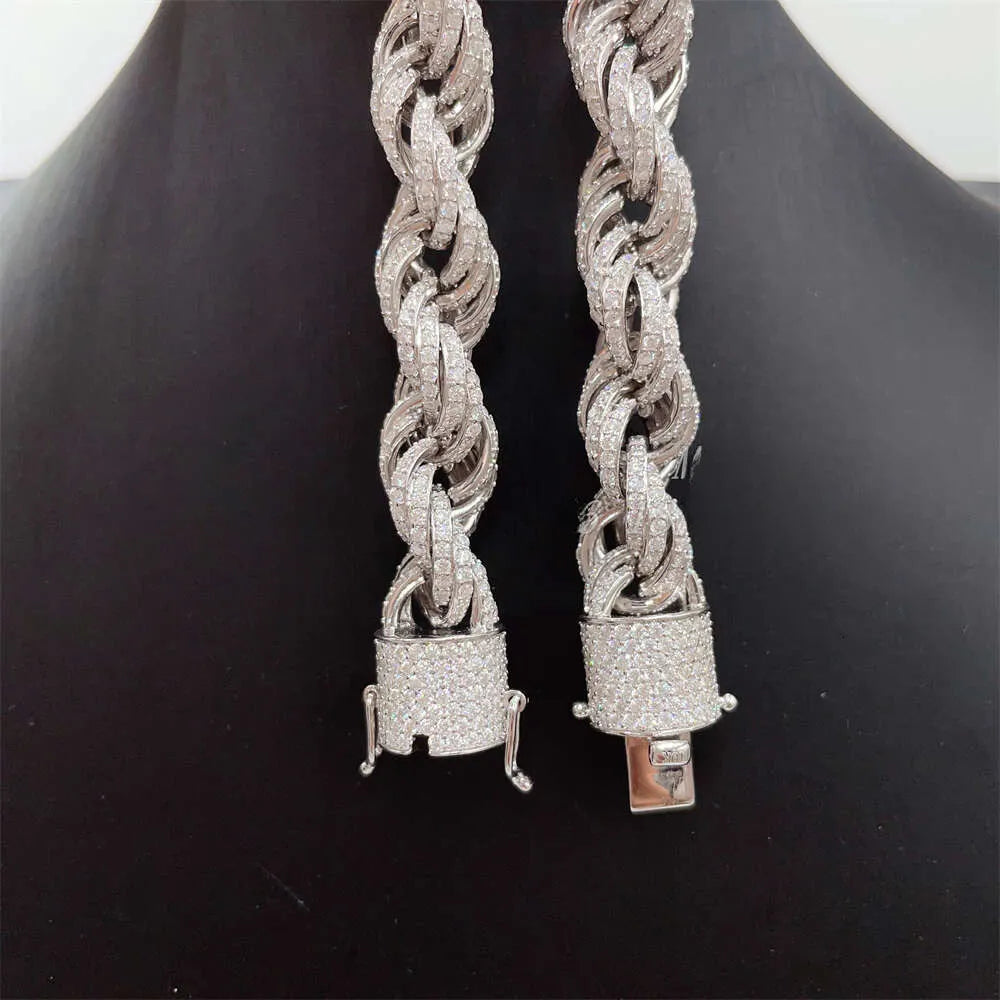 24K Gold Plated Moissanite Cuban Link Chain for Men - Iced Out Tennis Necklace - Perfect for Hip Hop Jewelry, Gifts & Special Occasions