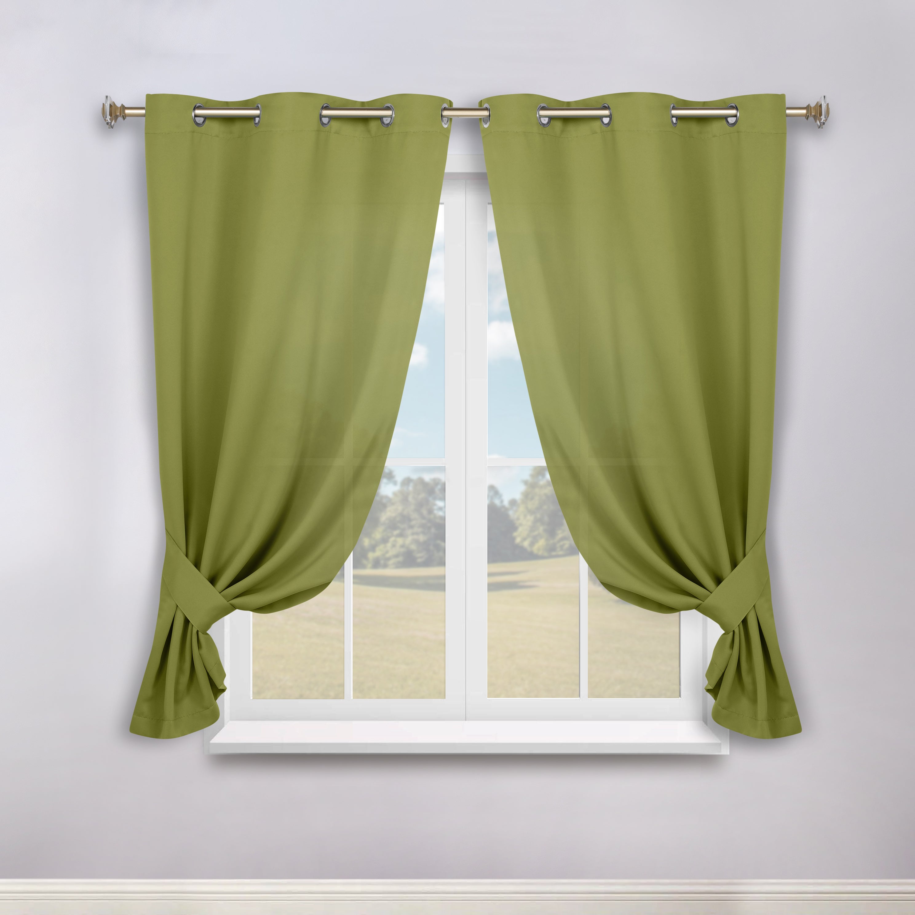 Premium Blackout Curtains Set of 2 - 100% Room Darkening, Machine Washable & Noise Reducing for Bedroom, Nursery & Home Theater