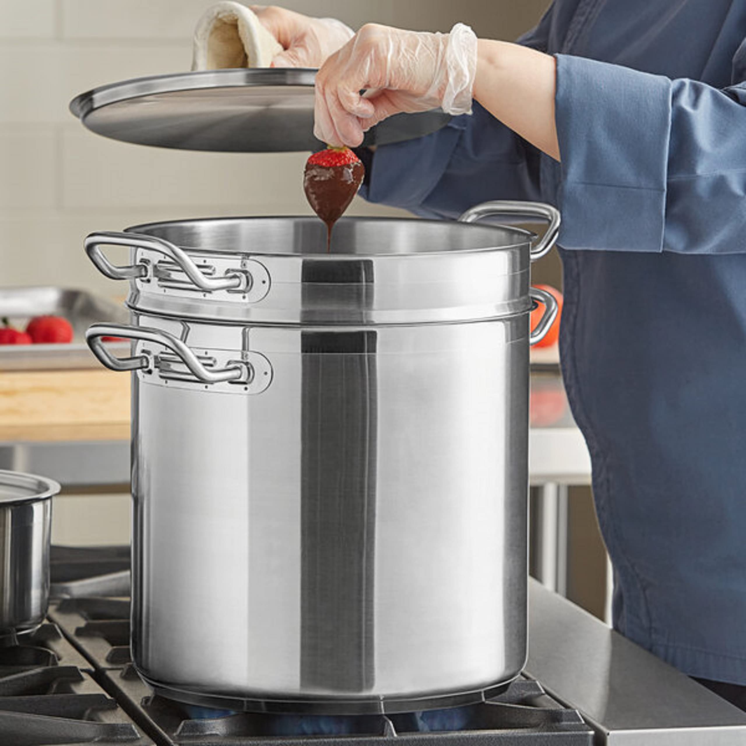 TrueCraftware 16 Quart Stainless Steel Double Boiler 3-Piece Set - Chocolate Melting Pot for Candy, Butter & Cheese - Dishwasher & Oven Safe Cookware - Perfect for Baking, Candy Making & Fondue Parties