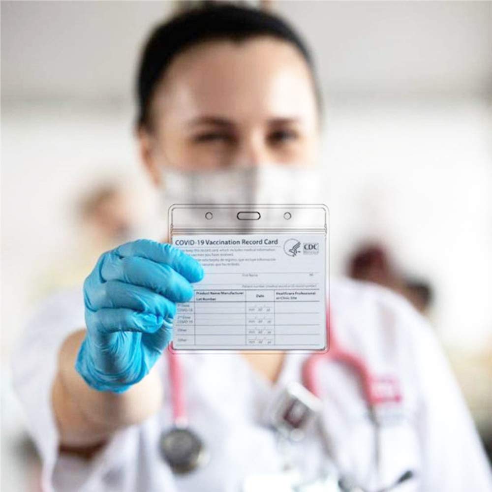 Waterproof CDC Vaccination Card Protector - 5 PCS with Lanyards for Travel & Events