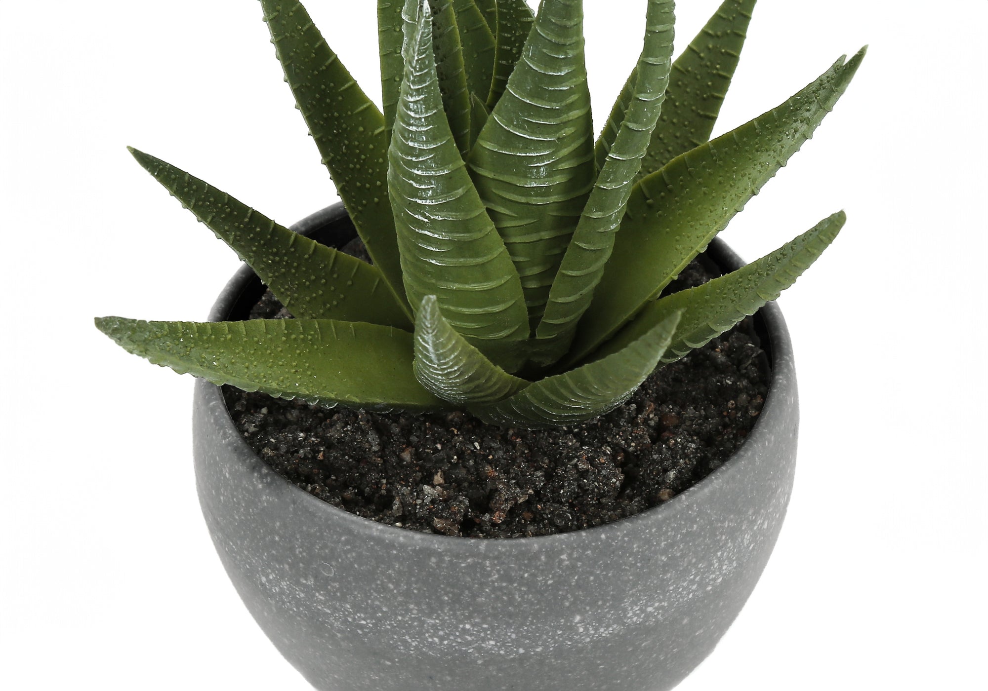 Artificial Succulent Plants Set of 3 - 6 Inch Tall Indoor Fake Plants in Grey Cement Pots for Home Office Desk Decor | Low Maintenance Housewarming Gift for Modern Home Decor
