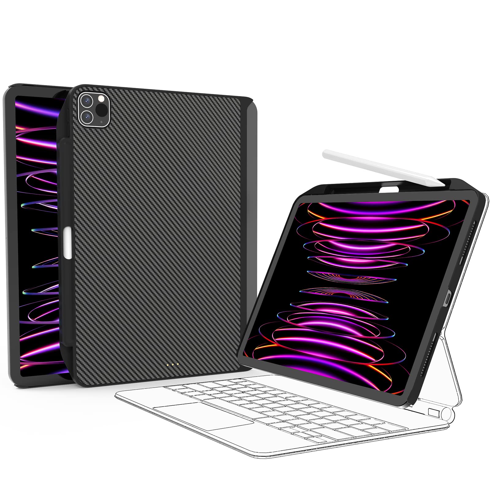 SwitchEasy CoverBuddy Textured iPad Pro 11 Case - Compatible with Magic Keyboard & Smart Keyboard Folio (1st-4th Gen iPad Pro 11