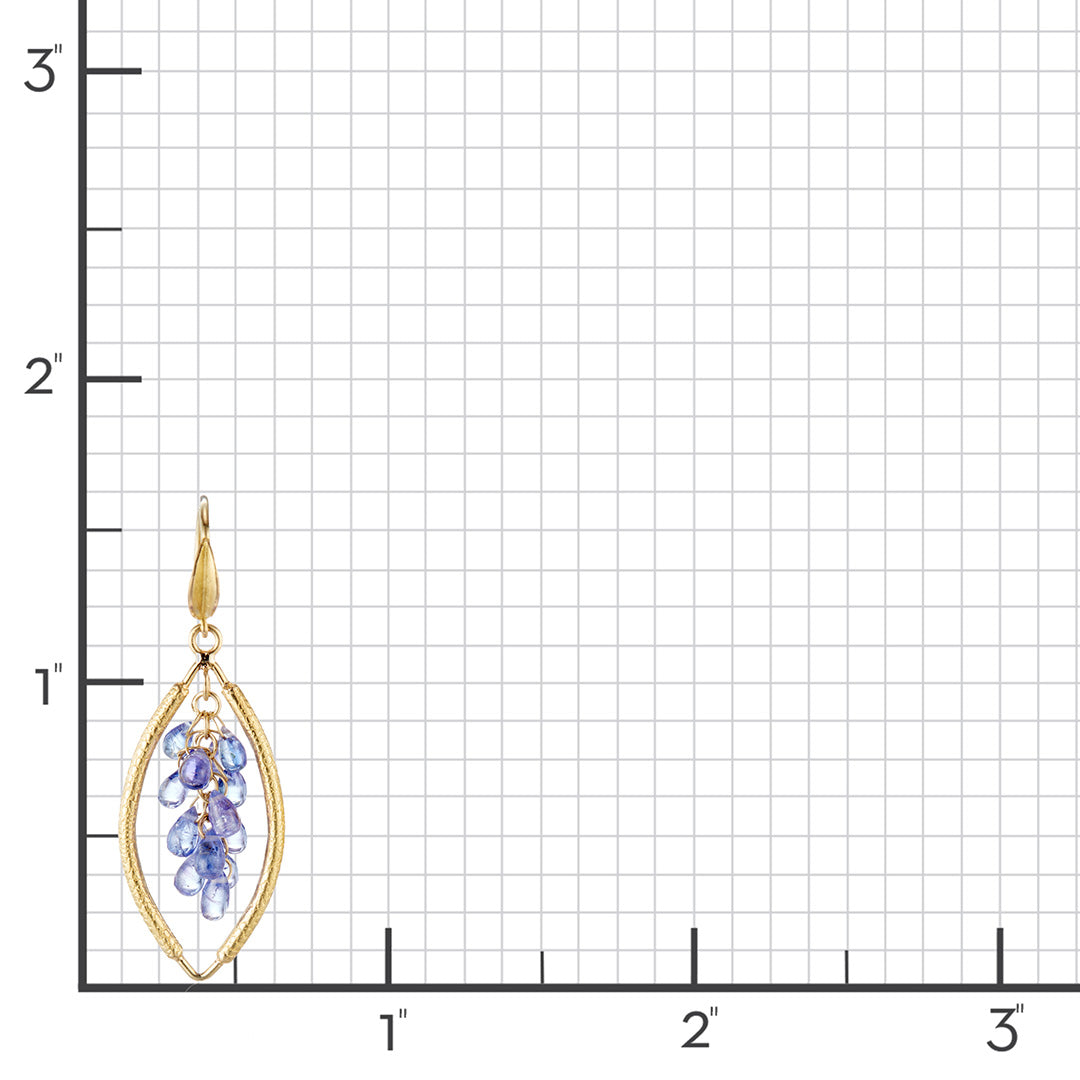 Exquisite Tanzanite Open Shape Cluster Earrings – Elegant Handmade Jewelry for Women | Perfect for Weddings, Parties & Special Occasions