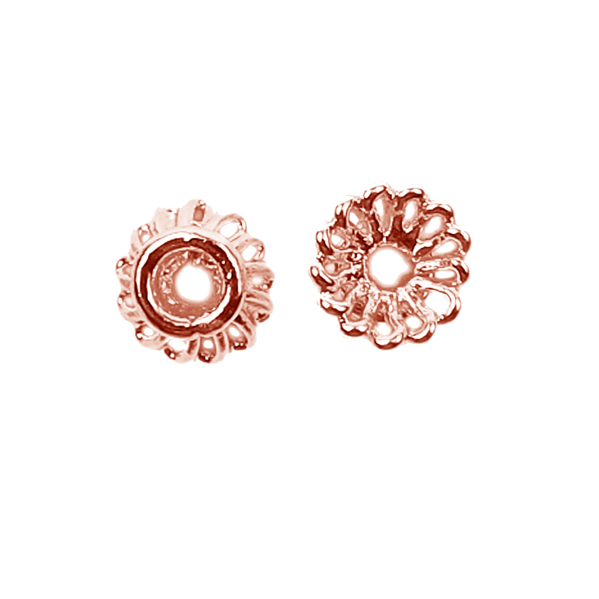 Rose Gold Overlay Bead Cap CRG-148-9MM for Jewelry Making, DIY Crafts, Bracelets & Necklaces - Perfect for Beading, Wire Wrapping and Handmade Jewelry Designs