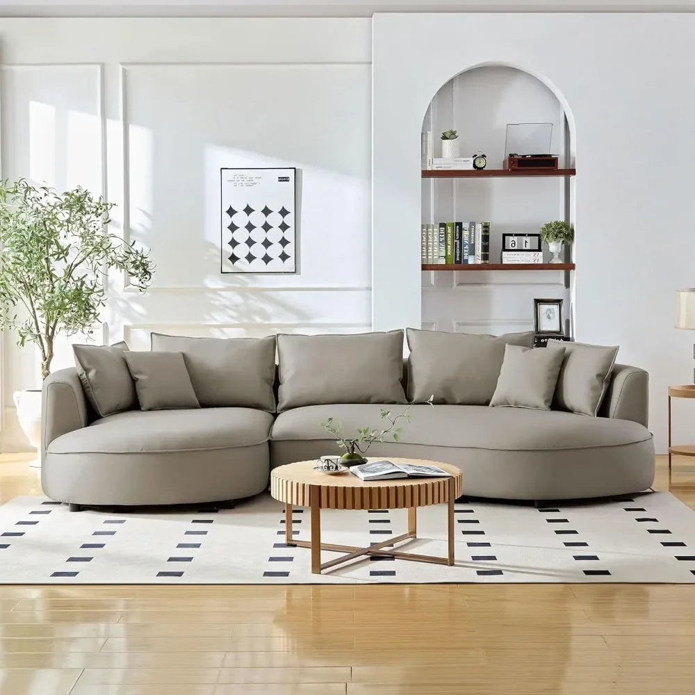 Luxury Curved Sectional Boucle Sofa Couch – Modern Upholstered Living Room Furniture for Comfortable Lounging & Stylish Home Decor | Perfect for Family Gatherings, Movie Nights & Contemporary Living Spaces